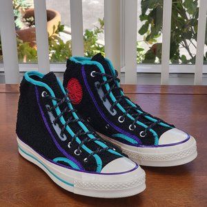 Converse Women's Chuck 70 Hi "Retro Sherpa" 169784C Black/Court Purple Size 7